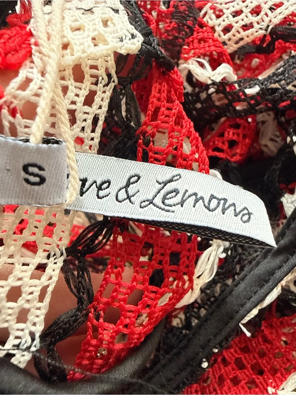 For Love And Lemons Red, Black & White Striped Mini Dress size small - Picture 8 of 8